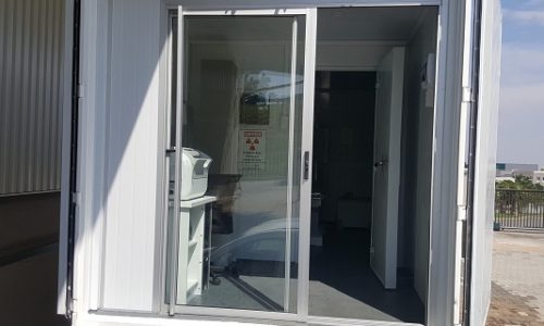 Recessed door for security and safe shipping