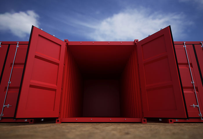 Red Shipping Container - Interior